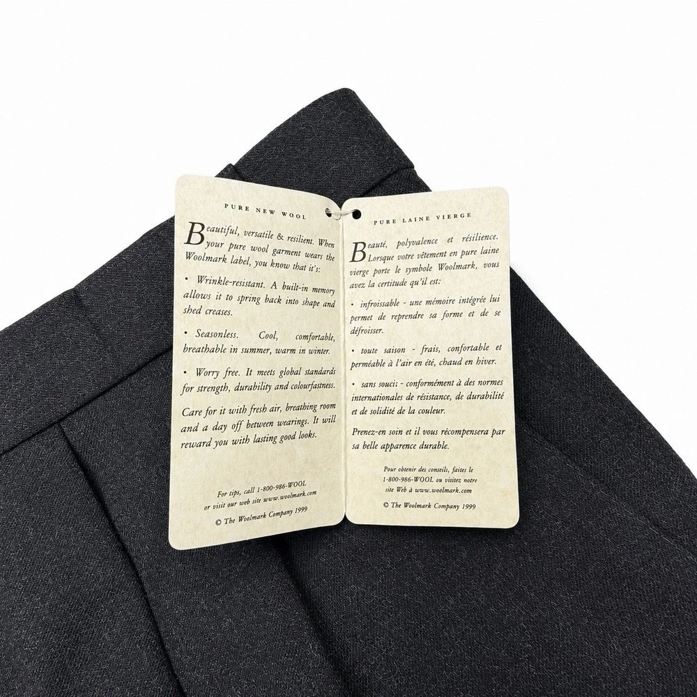 NWT Lauren Ralph Lauren Neil Wool Dress Pants Mens 40x32 Charcoal Pleated Cuffed
